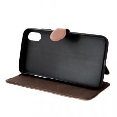 Meleovo Husa Book Classic Flip I iPhone X Brown (functie sleep-wake)