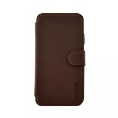 Meleovo Husa Book Stitchy I iPhone X Brown (slot card in interior, functie sleep-wake)