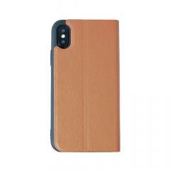 Meleovo Husa Book Smart Jacket iPhone X Light Brown (slot card, inchidere magnetica, functie sleep-wake)