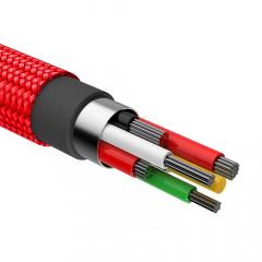 Baseus Cablu Shining USB with Jet Metal Lightning Red (1m, output 2A, impletitura textila)
