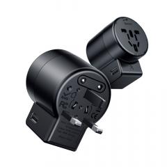 Baseus Incarcator Retea Rotation Universal Black pentru UK, AU, CHN, Europe, USA (2xUSB max 2.4A)