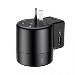 Baseus Incarcator Retea Rotation Universal Black pentru UK, AU, CHN, Europe, USA (2xUSB max 2.4A)