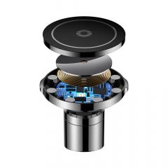 Baseus Suport Auto Magnetic cu Wireless Charger Black (incarcare Qi si QC 2.0, prindere la sistemul de ventilatie sau cu adeziv pentru bord)
