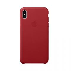 Apple Husa Original Leather iPhone XS Max Red (piele naturala)