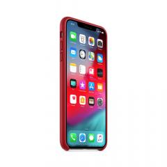 Apple Husa Original Leather iPhone XS Max Red (piele naturala)
