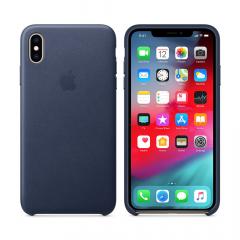 Apple Husa Original Leather iPhone XS Max Midnight Blue (piele naturala)