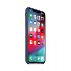Apple Husa Original Leather iPhone XS Max Midnight Blue (piele naturala)