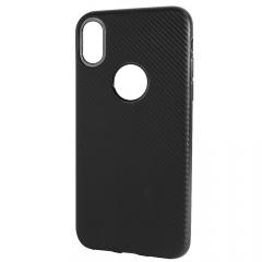 Just Must Husa Silicon Carbon Soft iPhone XS / X Black (ultraslim 0.5 mm, cu decupaj pentru logo)