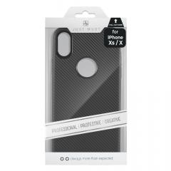 Just Must Husa Silicon Carbon Soft iPhone XS / X Black (ultraslim 0.5 mm, cu decupaj pentru logo)