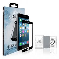 Eiger Folie Sticla 3D Edge to Edge iPhone 8 plus / 7 plus / 6s plus Clear Black (0.33mm, 9H, perfect fit, curved, oleophobic)