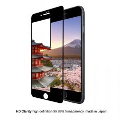 Eiger Folie Sticla 3D Edge to Edge iPhone 8 plus / 7 plus / 6s plus Clear Black (0.33mm, 9H, perfect fit, curved, oleophobic)
