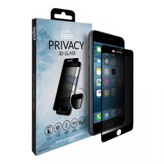 Eiger Folie Sticla 3D Privacy iPhone 8 plus / 7 plus / 6s plus Black (0.33mm, 9H, case friendly, curved, oleophobic)