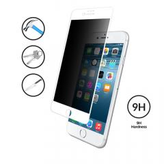 Eiger Folie Sticla 3D Privacy iPhone 8 plus / 7 plus / 6s plus White (0.33mm, 9H, case friendly, curved, oleophobic)