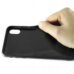 Just Must Carcasa Glass Diamond Print iPhone XS Max Flowers White Backgound (spate din sticla cu cristale, interior si margini cauciucate negre)