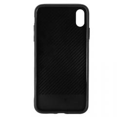 Just Must Carcasa Glass Diamond Print iPhone XS Max Flowers White Backgound (spate din sticla cu cristale, interior si margini cauciucate negre)