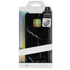 Just Must Carcasa Glass Print Huawei Mate 20 Pro Black Marble (spate din sticla)
