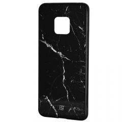 Just Must Carcasa Glass Print Huawei Mate 20 Pro Black Marble (spate din sticla)
