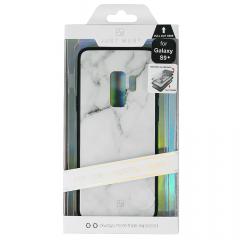 Just Must Carcasa Glass Print Samsung Galaxy S9 Plus G965 White Marble (spate din sticla)