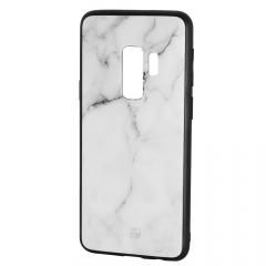 Just Must Carcasa Glass Print Samsung Galaxy S9 Plus G965 White Marble (spate din sticla)