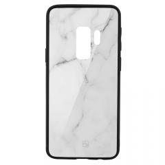 Just Must Carcasa Glass Print Samsung Galaxy S9 Plus G965 White Marble (spate din sticla)