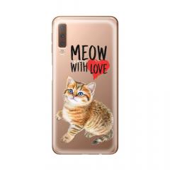 Lemontti Husa Silicon Art Samsung Galaxy A7 (2018) Meow With Love
