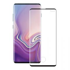 Eiger Folie Sticla 3D Case Friendly Samsung Galaxy S10 Plus G975 Clear Black (compatibil cu senzor amprenta, 0.33mm, 9H, curved, oleophobic)