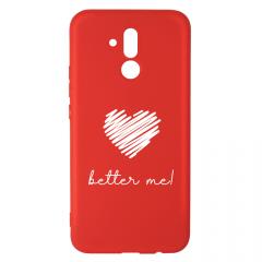 Lemontti Husa Silicon Red Silky Art Huawei Mate 20 Lite Better Me White