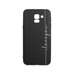 Lemontti Husa Silicon Black Silky Art Samsung Galaxy J6 (2018) iLove You White