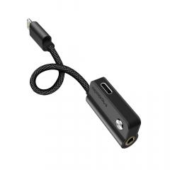 Mcdodo Adaptor Audio Lightning la Jack 3.5 + Lightning Black (audio and charging, max 1A)