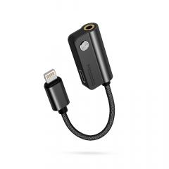 Mcdodo Adaptor Audio Lightning la Jack 3.5 + Lightning Black (audio and charging, max 1A)