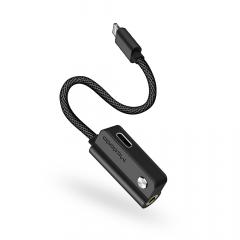 Mcdodo Adaptor Audio Lightning la Jack 3.5 + Lightning Black (audio and charging, max 1A)