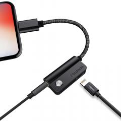 Mcdodo Adaptor Audio Lightning la Jack 3.5 + Lightning Black (audio and charging, max 1A)