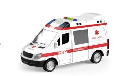 Ambulanta de jucarie cu frictiune, sunete si lumini