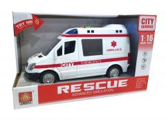 Ambulanta de jucarie cu frictiune, sunete si lumini