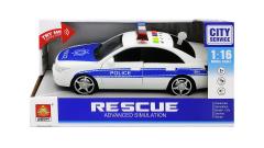 Masinuta de politie albastra cu frictiune, sunete si lumini