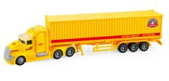 Camion TIR livrare rapida cu frictiune, sunete si lumini - Galben