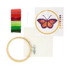 Kit goblen - Mini Cross Stitch Embroidery Kit - Butterfly