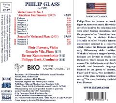 Philip Glass: Violin Concerto No.2 'American Four Seasons' / Sonata for Violin and Piano