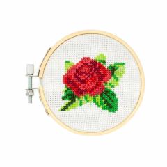 Mini kit goblen - Mini Cross Stitch Embroidery Kit - Rose