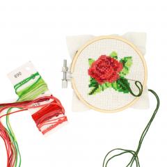 Mini kit goblen - Mini Cross Stitch Embroidery Kit - Rose