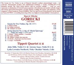 Gorecki: String Quartet No.3 / Sonata For Two Violins