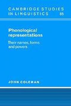 Phonological Representations