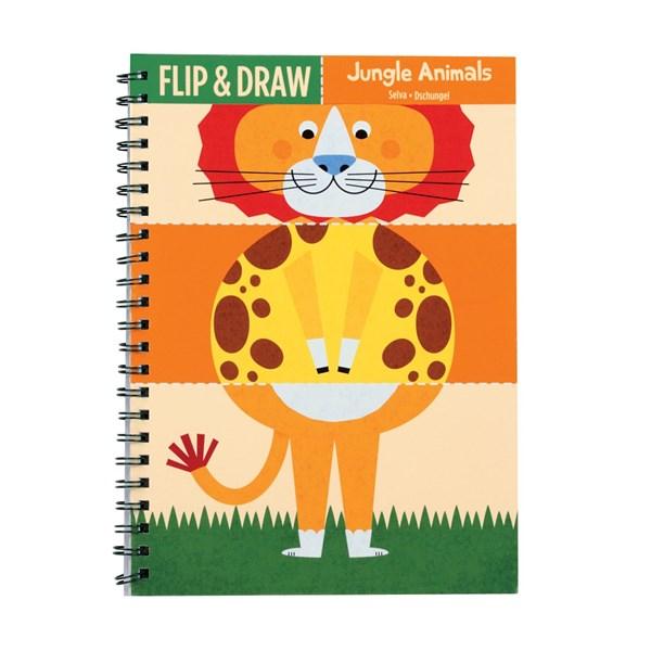 Carte de colorat - Jungle Animals Flip and Draw