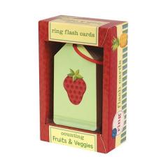 Carduri educative - Counting Fruits & Veggies Ring Flash Cards