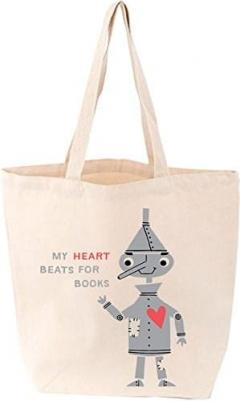 My Heart Beats for Books Tote Bag Gibbs M. Smith Inc