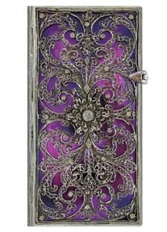 Paperblanks Aubergine - Silver Filigree - Slim Lined Notebook