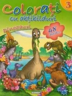 Colorati cu abtibilduri 3 - Dinozauri (48 abtibilduri)