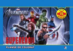 Avengers / Supereroii. Planşe de colorat. Contine 15 autocolante 