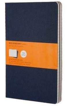 Moleskine Navy Blue Large Ruled Cahier - Set of 3