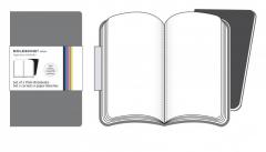 Moleskine Set of 2 Volant Notebooks Plain - Grey - Pocket